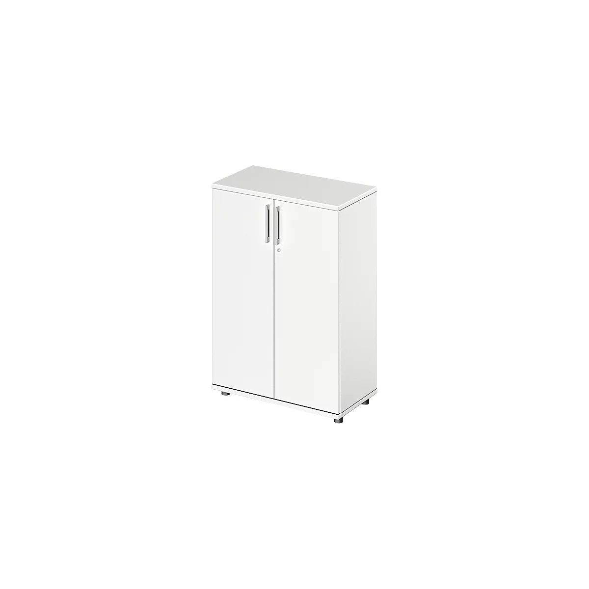 Draaideurkast TETRIS WOOD – B 800 x D 421 x H 1160 mm (hoogte inclusief glijders) – 3 OH - wit – ons merk Schäfer Shop Genius
