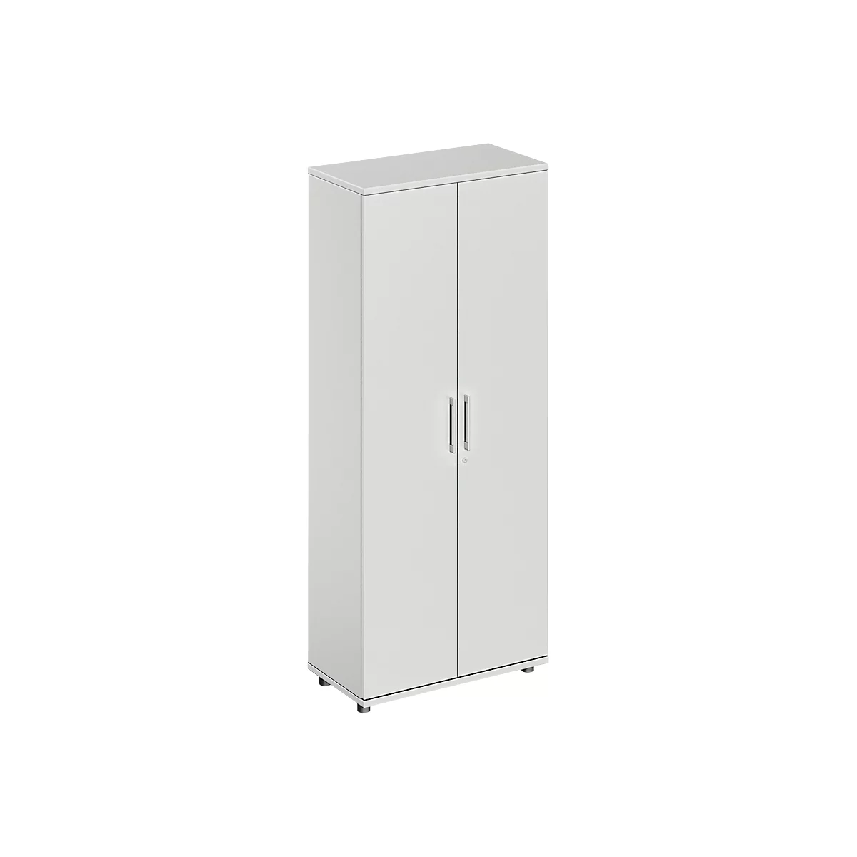 Draaideurkast TETRIS WOOD – B 800 x D 421 x H 1910 mm (hoogte inclusief glijders) – 5 OH - wit – ons merk Schäfer Shop Genius