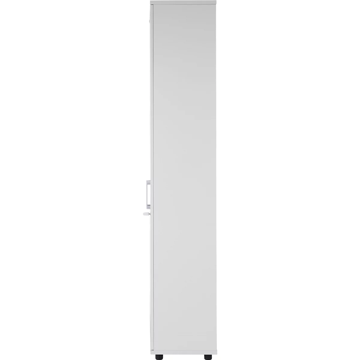 Draaideurkast TETRIS WOOD – B 800 x D 421 x H 2270 mm (hoogte inclusief glijders) – 6 OH - lichtgrijs – ons merk Schäfer Shop Genius