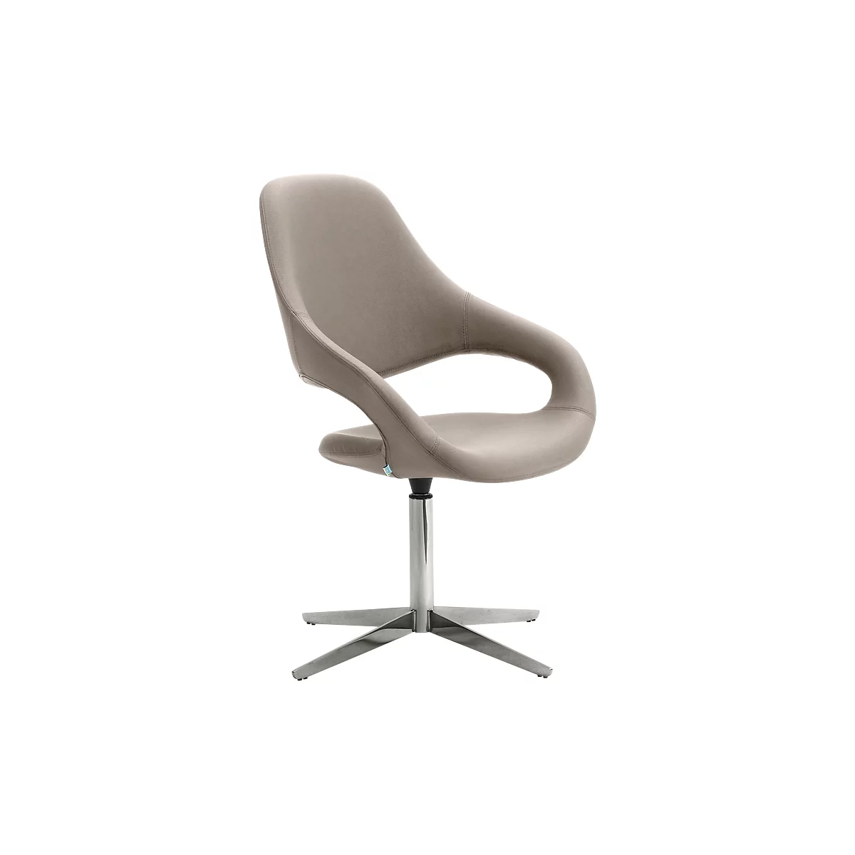 Draaifauteuil SAMBA, belastbaar tot 200 kg, hoge rugleuning, grijs