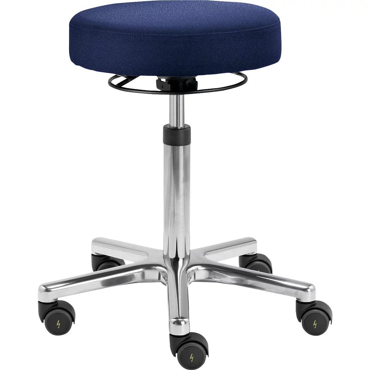 Draaikruk TEC basic IS 1999_ESD, ESD-geleidend, in hoogte verstelbaar, ergonomische zitting met bekleding, donkerblauw