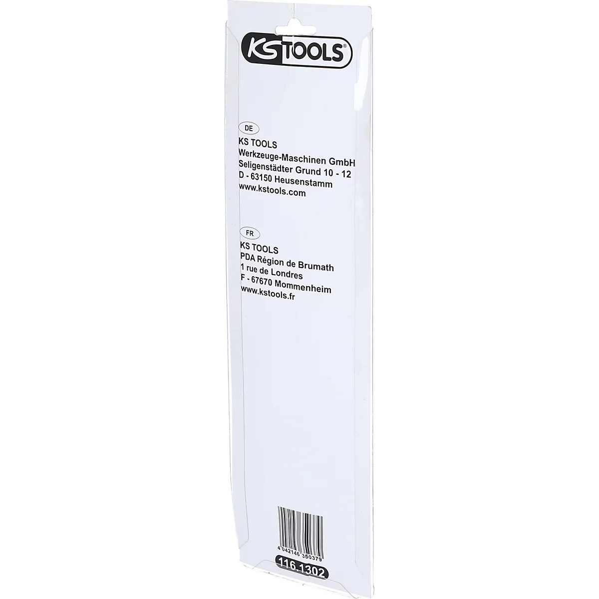 Verpackung mit dem Logo von KS TOOLS und Produktinformationen. Am unteren Rand ein Barcode.