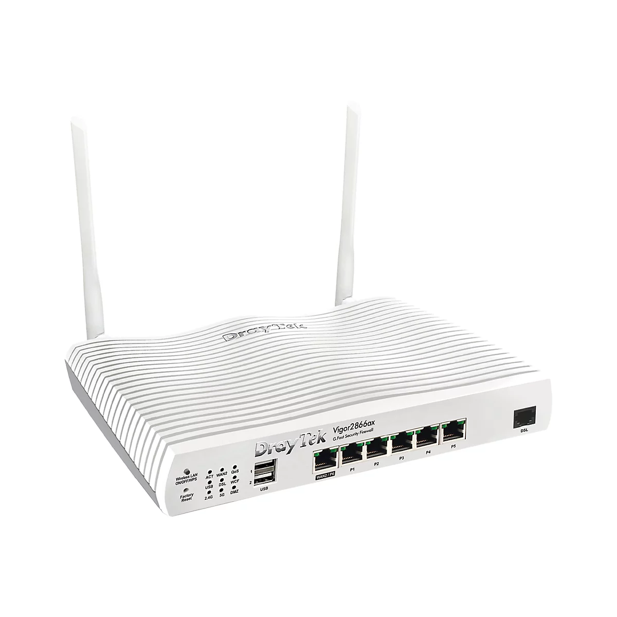 Draytek Vigor 2866ax - Wireless Router - DSL-Modem - 802.11a/b/g/n/ac/ax - Desktop, wandmontierbar