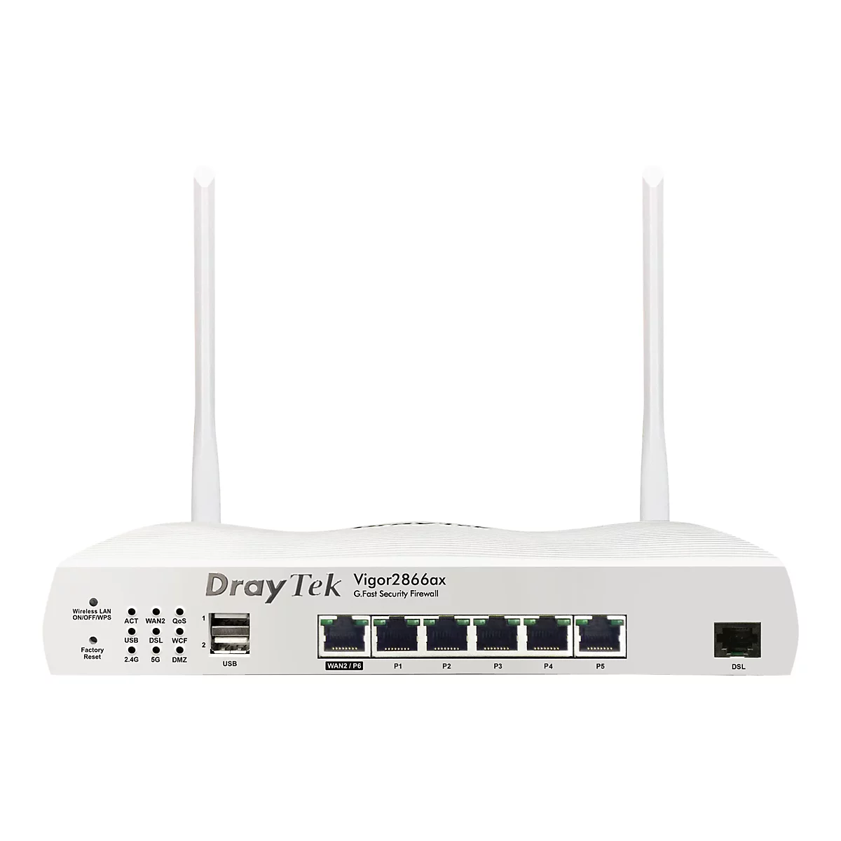 Draytek Vigor 2866ax - Wireless Router - DSL-Modem - 802.11a/b/g/n/ac/ax - Desktop, wandmontierbar