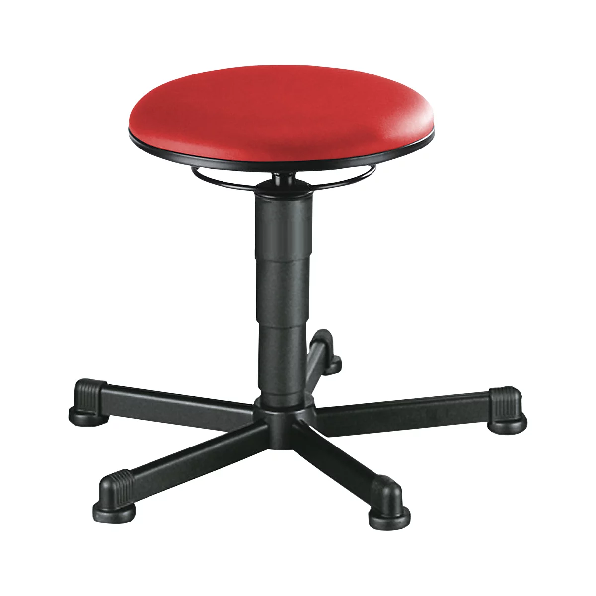Drehhocker Sitz aus Kunstleder, mit Gleiter, Stamskin Top rot