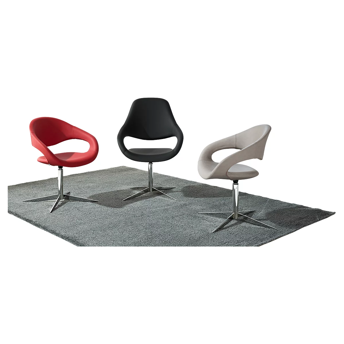 Drehsessel SAMBA, belastbar bis 200 kg, Sessel, rot