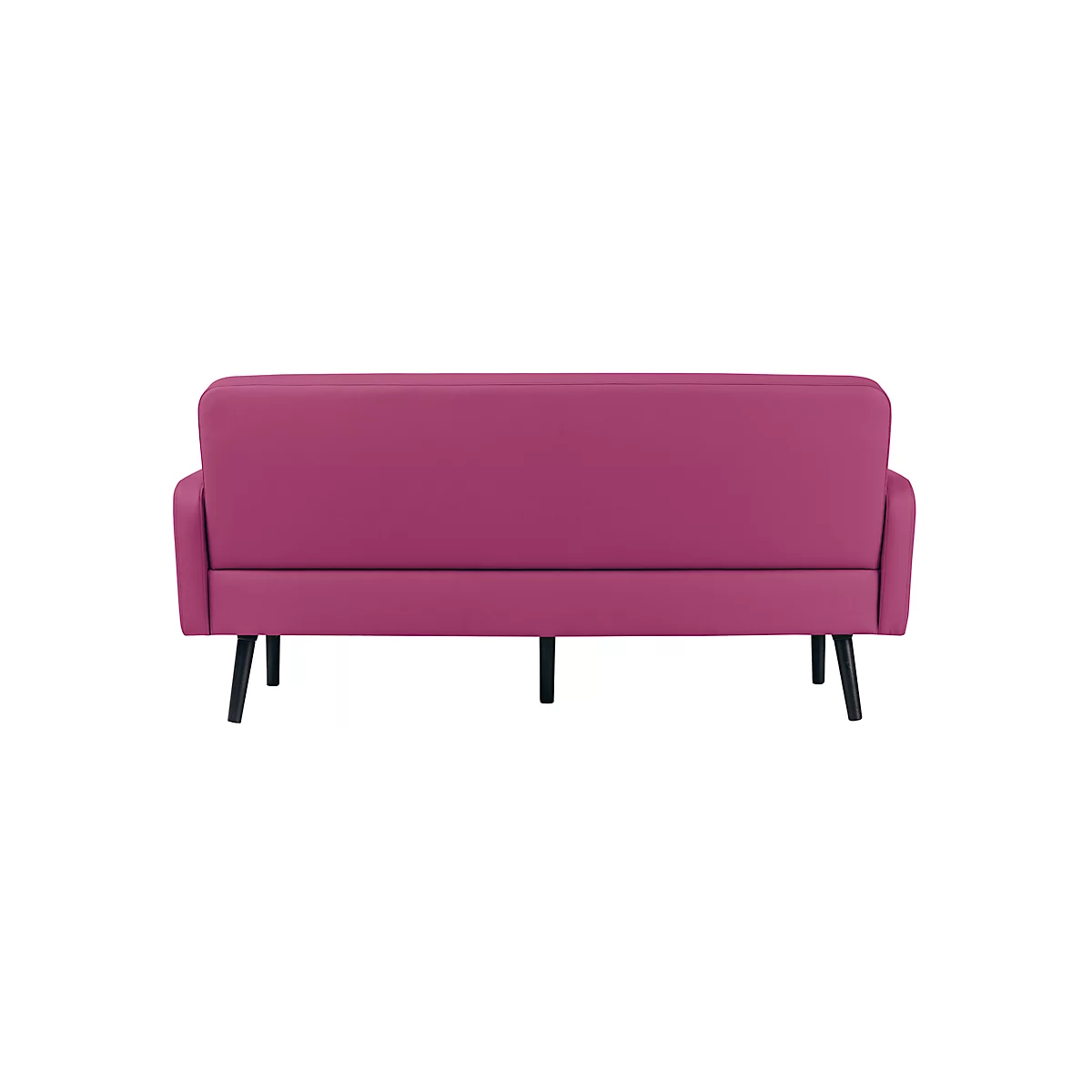 Dreisitzer Sofa meet® by Paperflow LISBOA, desinfektionsmittelbeständiger Kunstlederbezug lila, Fußgestell schwarz, B 1760 x T 815 x H 830 mm