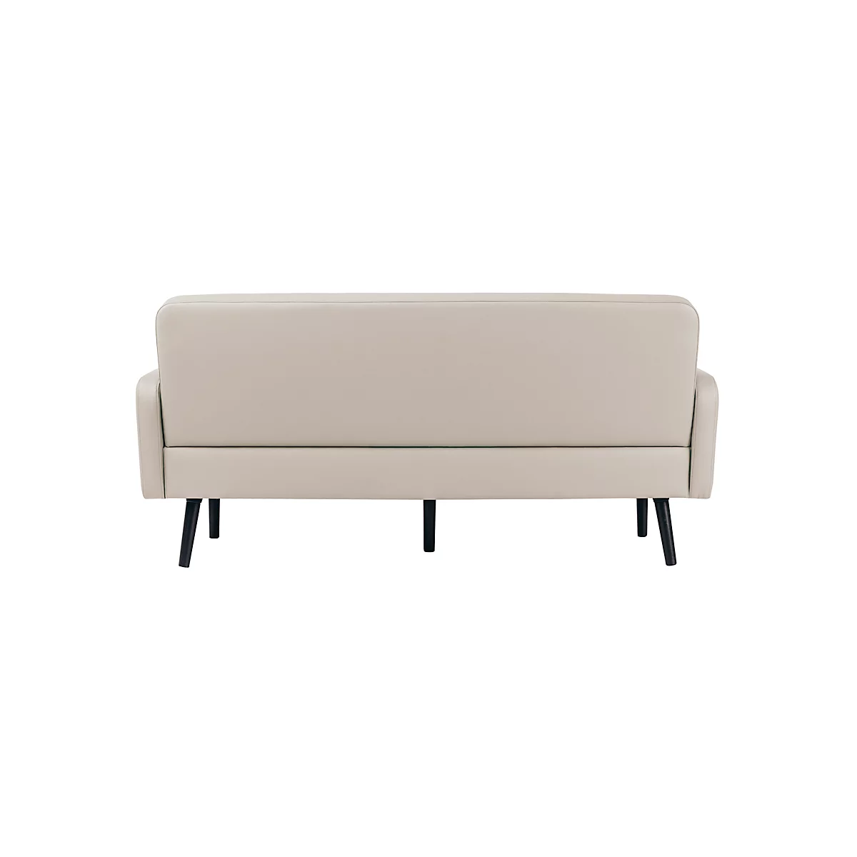 Dreisitzer Sofa meet® by Paperflow LISBOA, desinfektionsmittelbeständiger Kunstlederbezug weiß, Fußgestell schwarz, B 1760 x T 815 x H 830 mm