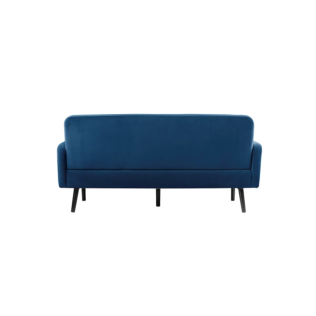 Dreisitzer Sofa meet® by Paperflow LISBOA, Samtbezug blau, Fußgestell schwarz, B 1590 x T 550 x H 430 mm