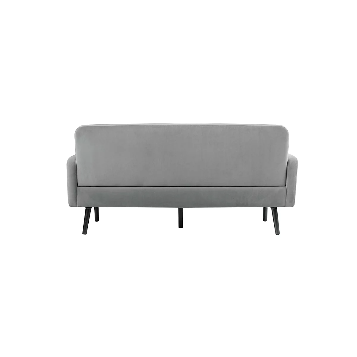 Dreisitzer Sofa meet® by Paperflow LISBOA, Samtbezug grau, Fußgestell schwarz, B 1590 x T 550 x H 430 mm