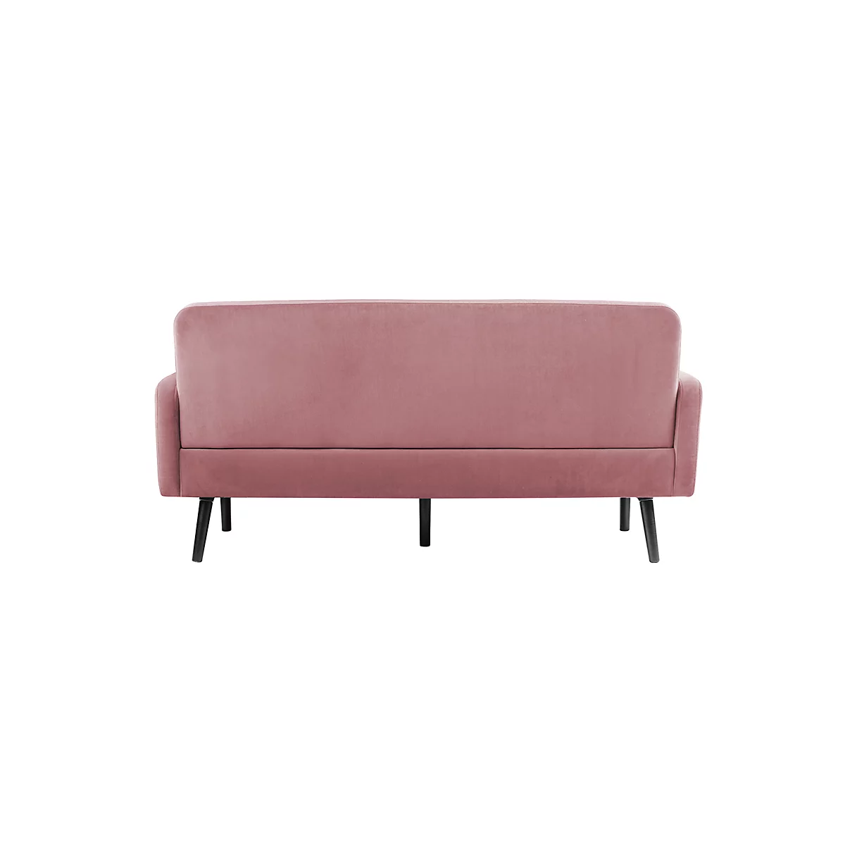 Dreisitzer Sofa meet® by Paperflow LISBOA, Samtbezug pink, Fußgestell schwarz, B 1760 x T 815 x H 830 mm