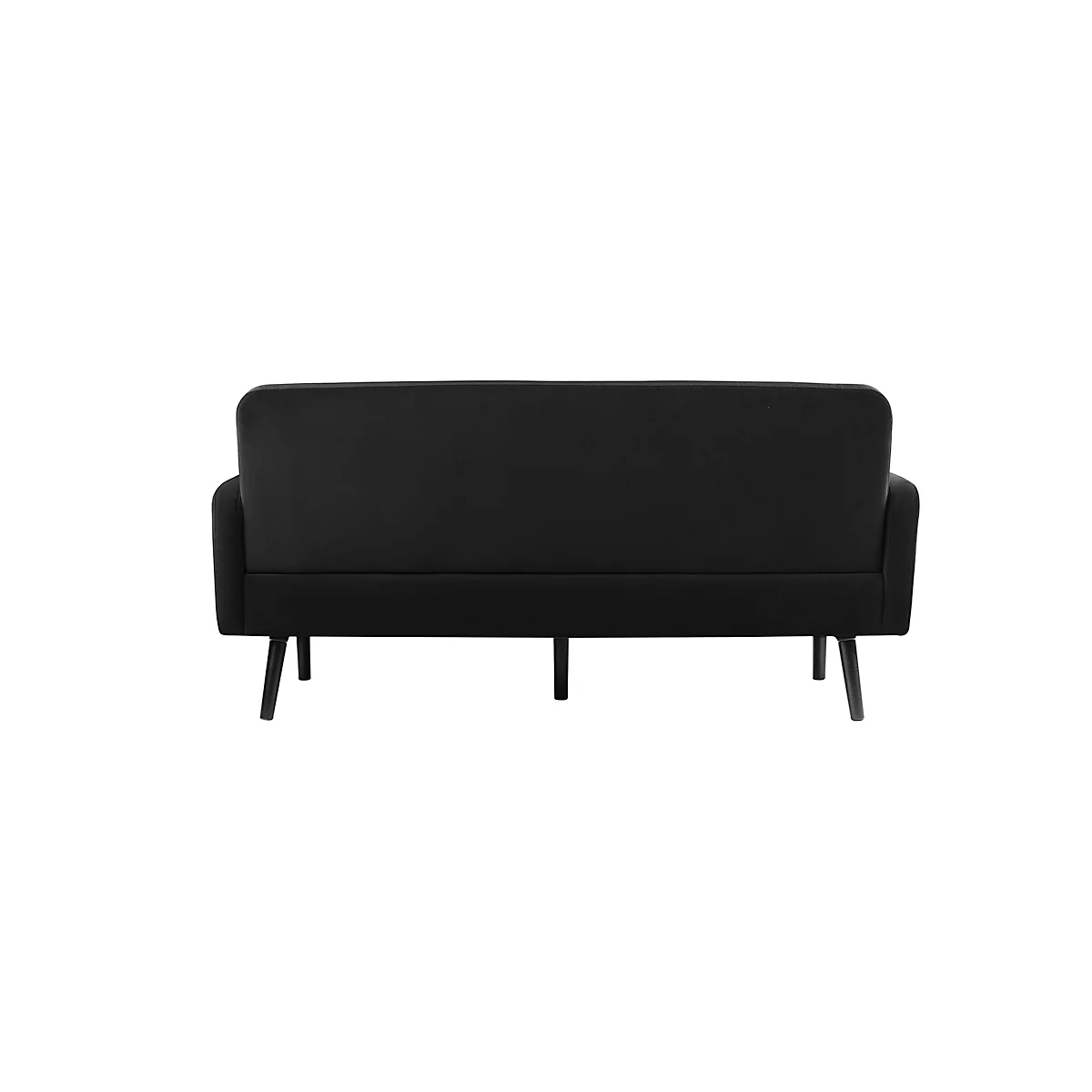 Dreisitzer Sofa meet® by Paperflow LISBOA, Samtbezug schwarz, Fußgestell schwarz, B 1590 x T 550 x H 430 mm