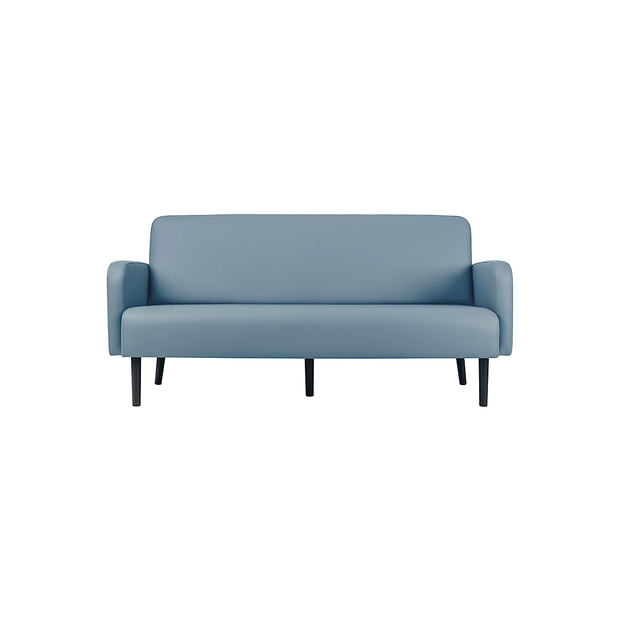 Dreisitzer Sofa meet® by Paperflow LISBOA, Stoffbezug blau, Fußgestell schwarz, B 1590 x T 550 x H 430 mm