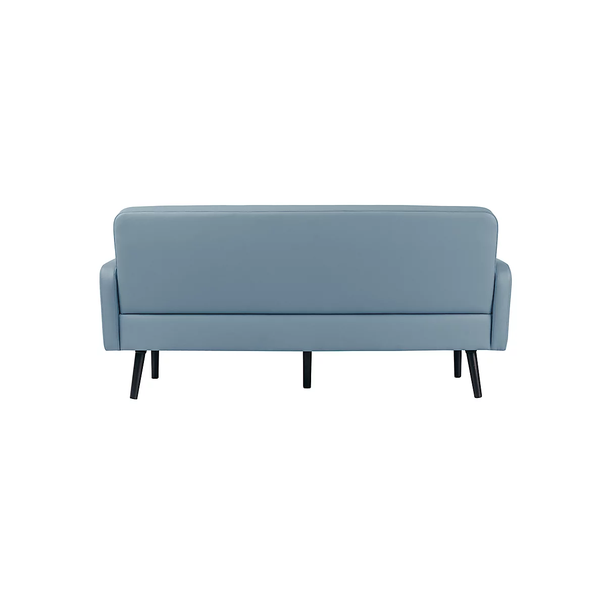 Dreisitzer Sofa meet® by Paperflow LISBOA, Stoffbezug blau, Fußgestell schwarz, B 1590 x T 550 x H 430 mm