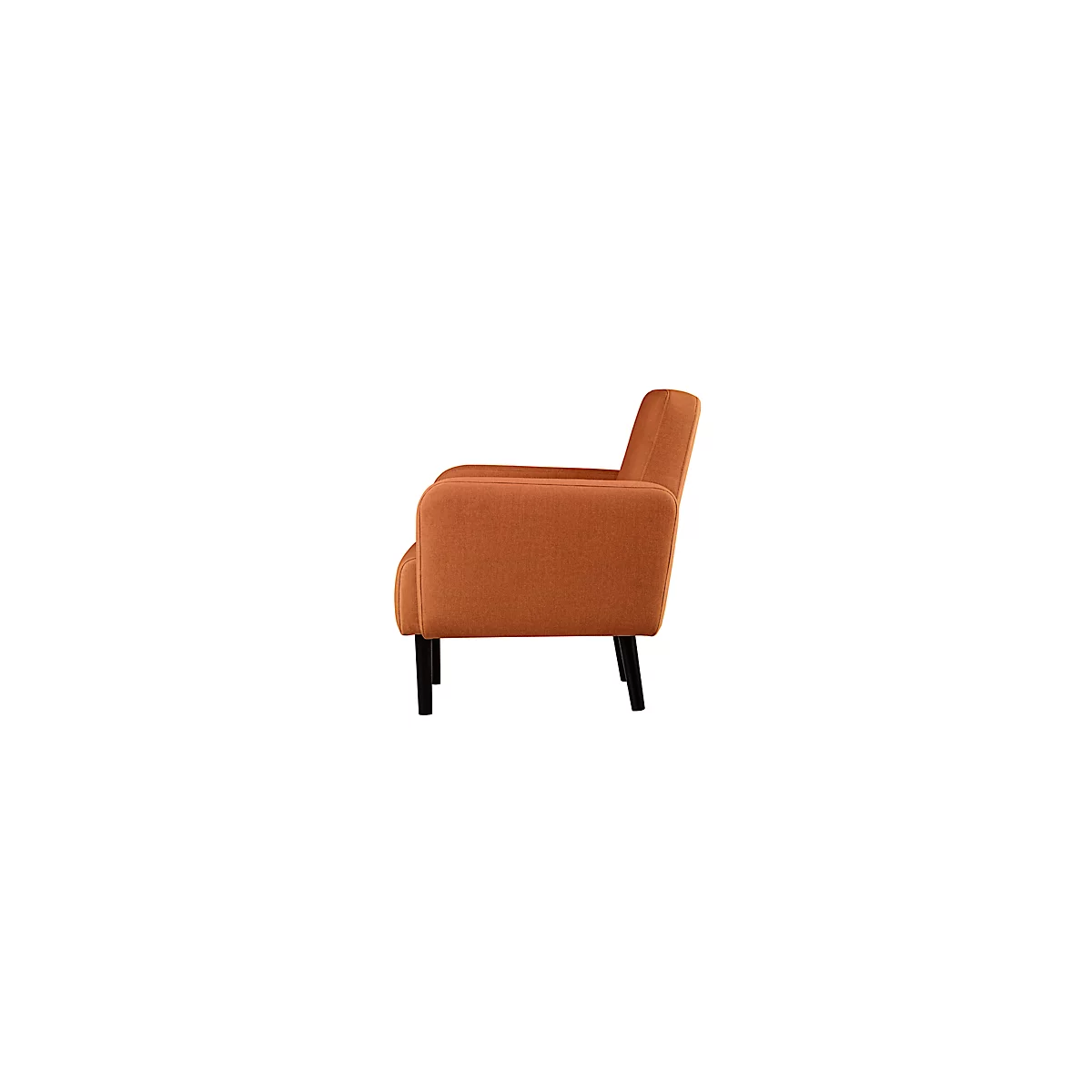 Dreisitzer Sofa meet® by Paperflow LISBOA, Stoffbezug braun, Fußgestell schwarz, B 1760 x T 815 x H 830 mm