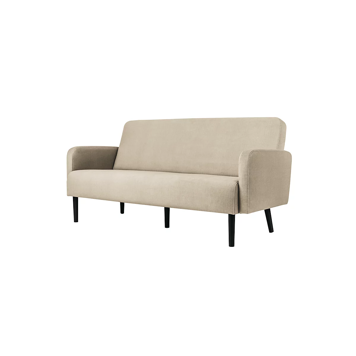 Dreisitzer Sofa meet® by Paperflow LISBOA, Stoffbezug elfenbeinfarben, Fußgestell schwarz, B 1760 x T 815 x H 830 mm