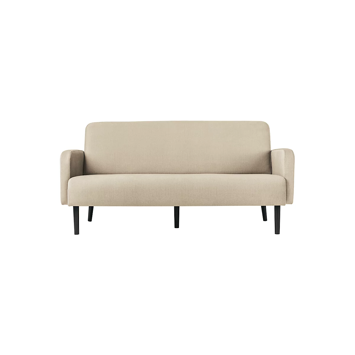 Dreisitzer Sofa meet® by Paperflow LISBOA, Stoffbezug elfenbeinfarben, Fußgestell schwarz, B 1760 x T 815 x H 830 mm