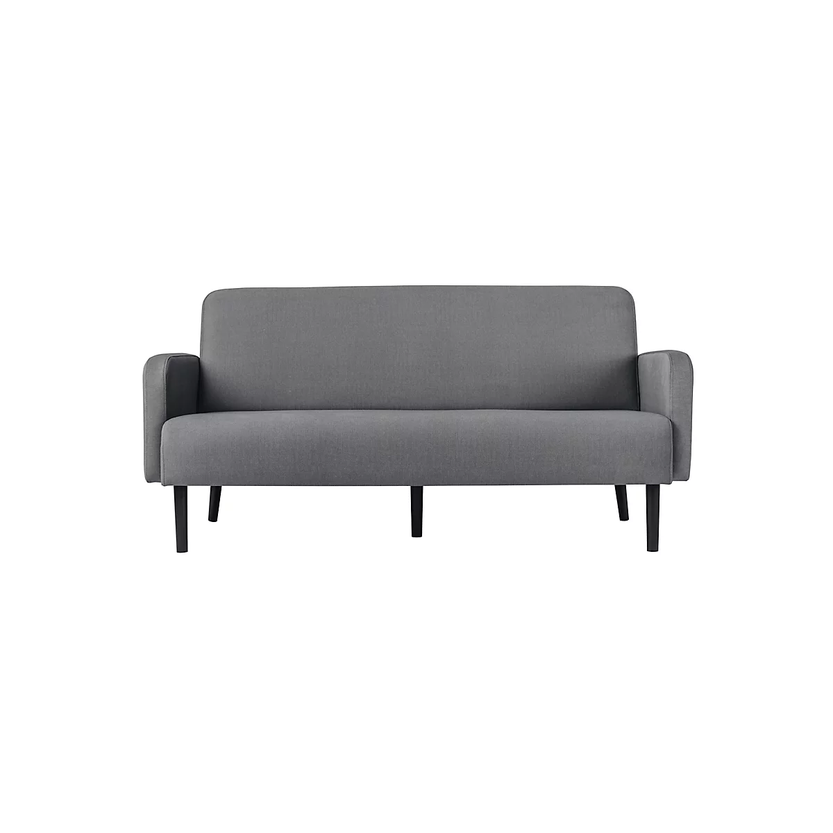 Dreisitzer Sofa meet® by Paperflow LISBOA, Stoffbezug grau, Fußgestell schwarz, B 1760 x T 815 x H 830 mm
