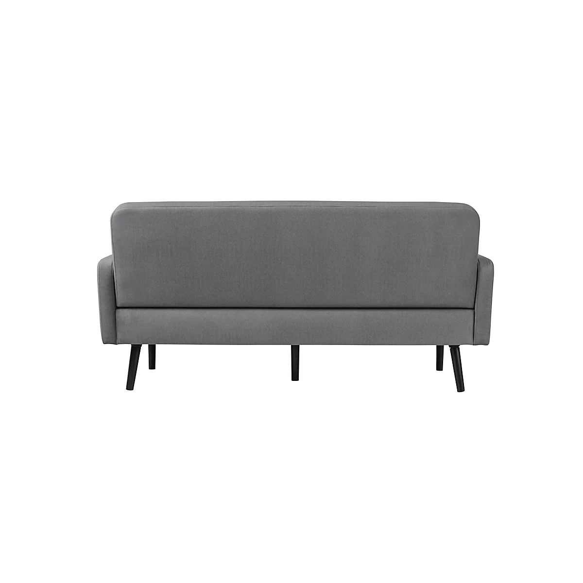 Dreisitzer Sofa meet® by Paperflow LISBOA, Stoffbezug grau, Fußgestell schwarz, B 1760 x T 815 x H 830 mm