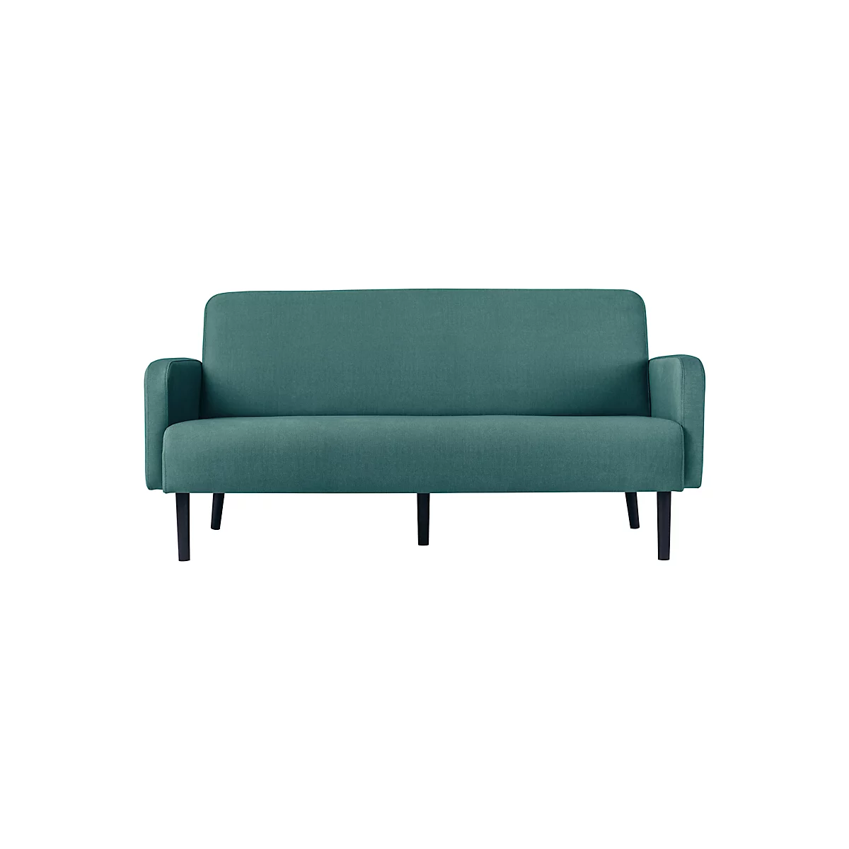 Dreisitzer Sofa meet® by Paperflow LISBOA, Stoffbezug grün, Fußgestell schwarz, B 1590 x T 550 x H 430 mm