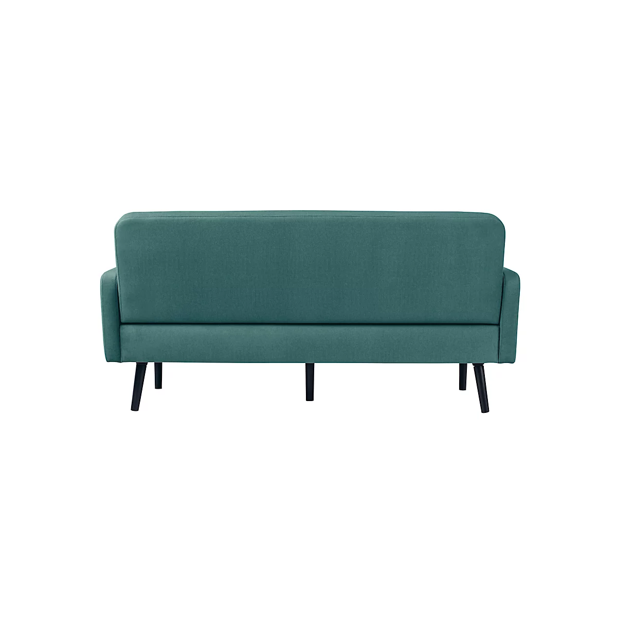 Dreisitzer Sofa meet® by Paperflow LISBOA, Stoffbezug grün, Fußgestell schwarz, B 1590 x T 550 x H 430 mm