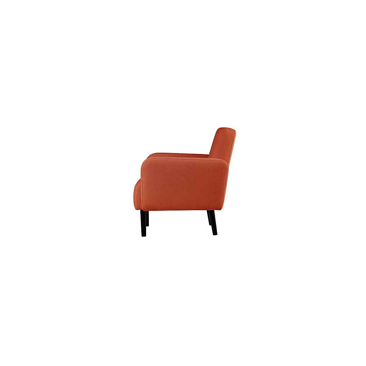 Dreisitzer Sofa meet® by Paperflow LISBOA, Stoffbezug rostfarben, Fußgestell schwarz, B 1760 x T 815 x H 830 mm