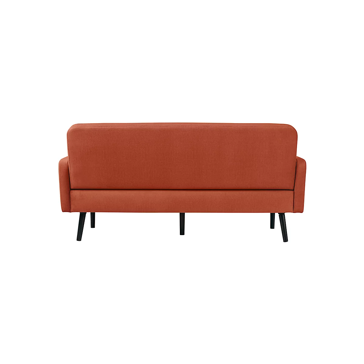 Dreisitzer Sofa meet® by Paperflow LISBOA, Stoffbezug rostfarben, Fußgestell schwarz, B 1760 x T 815 x H 830 mm