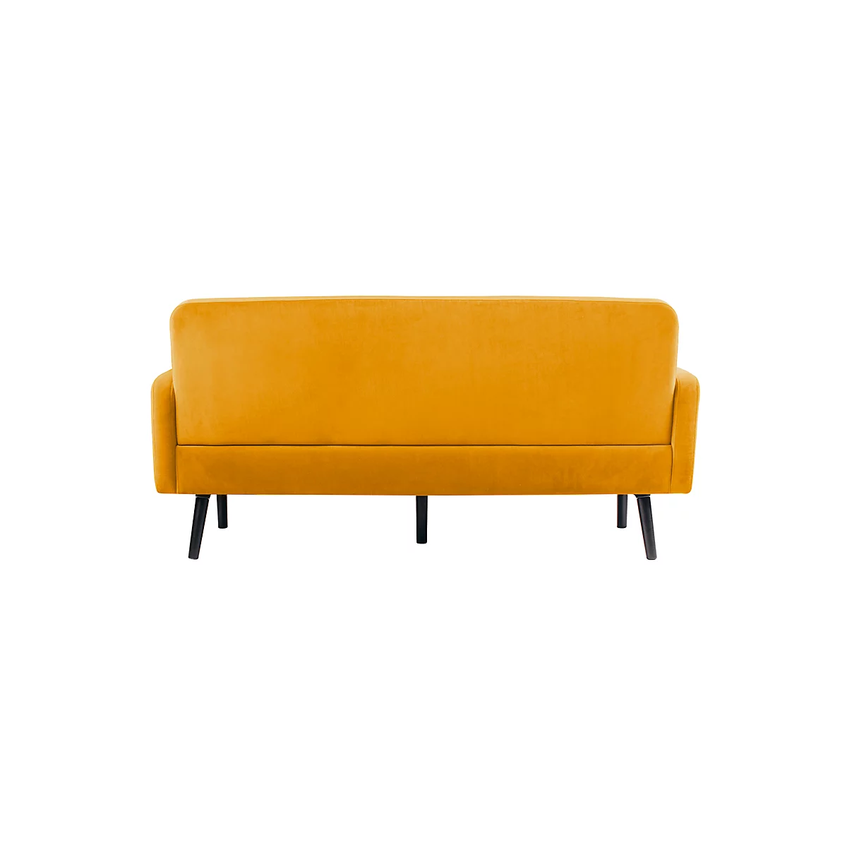 Dreisitzer Sofa meet® by Paperflow LISBOA, Stoffbezug safran, Fußgestell schwarz, B 1760 x T 815 x H 830 mm