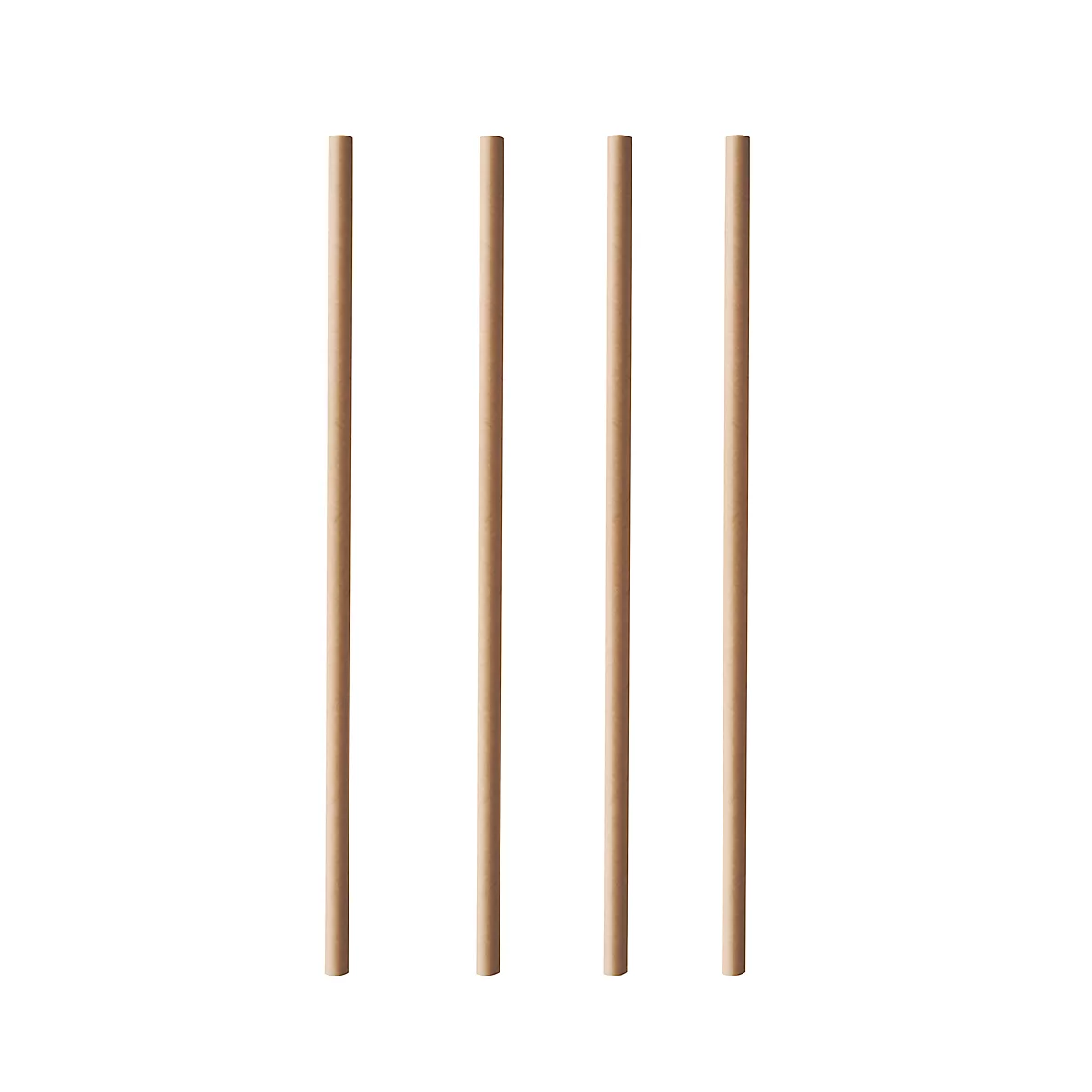 Drinkrietjes Papstar Pure, wegwerp, L 200 x Ø 6 mm, gemaakt van FSC®-gecertificeerd papier, bruin-uni, 100 st.
