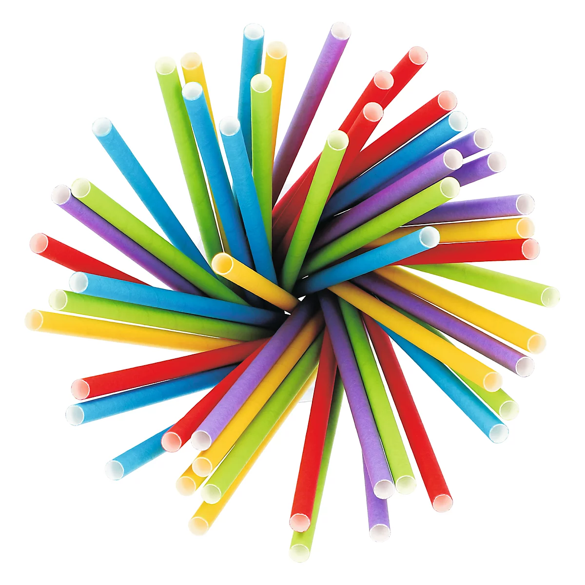 Drinkrietjes Papstar, voor shakes, wegwerp, L 250 x Ø 8 mm, gemaakt van FSC®-gecertificeerd papier, geassorteerde kleuren, 100 st.