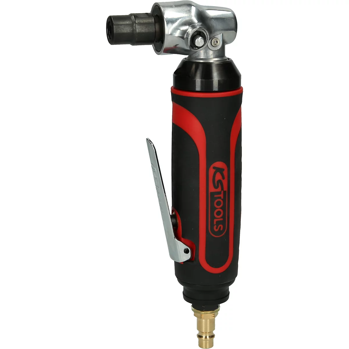 Winkelschleifer in Schwarz, Rot und Silber, mit dem Logo "KS TOOLS".
