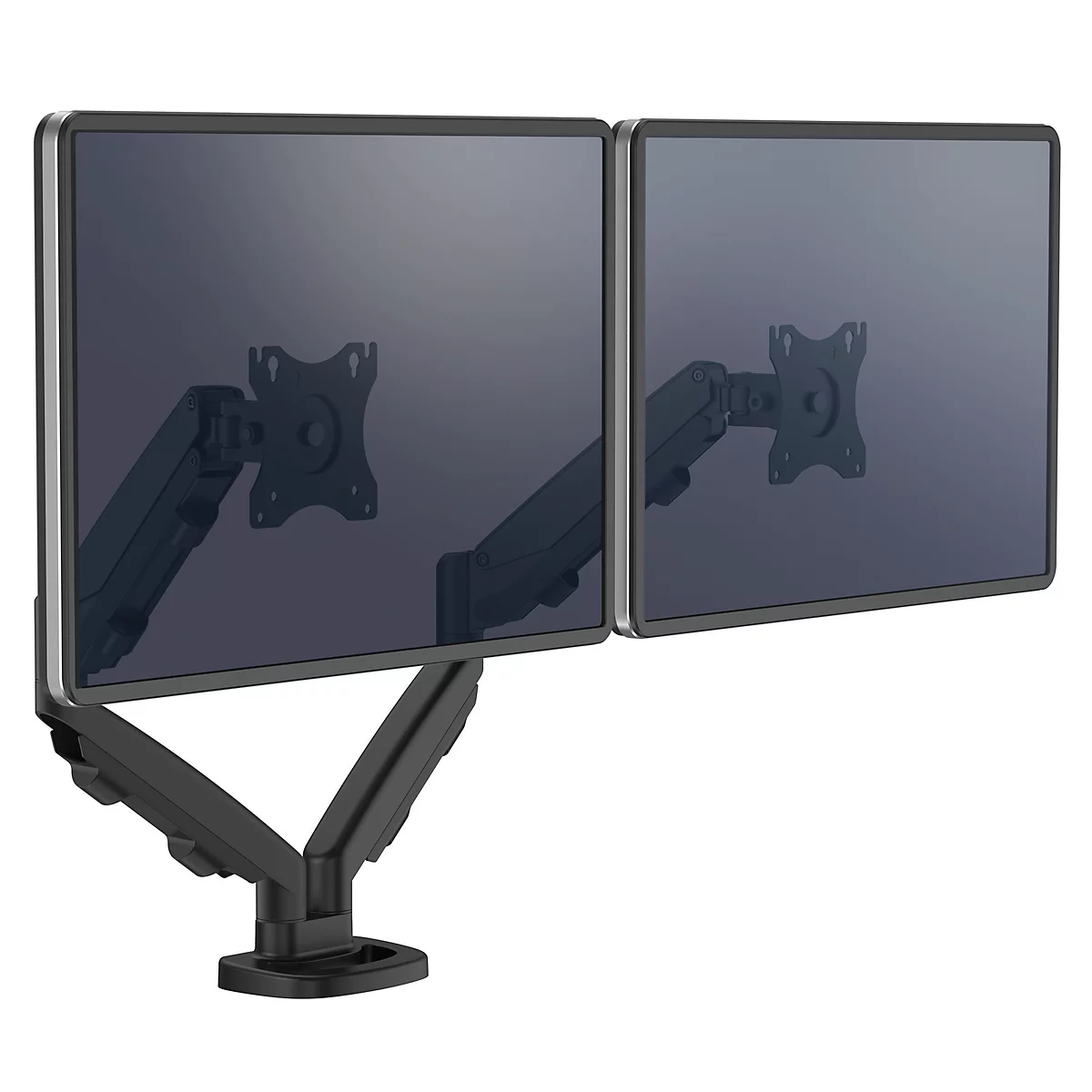 Dual Monitorarm Fellowes Eppa™, jusqu'à 39' de largeur totale, VESA, réglable en panoramique/inclinaison/ hauteur, noir