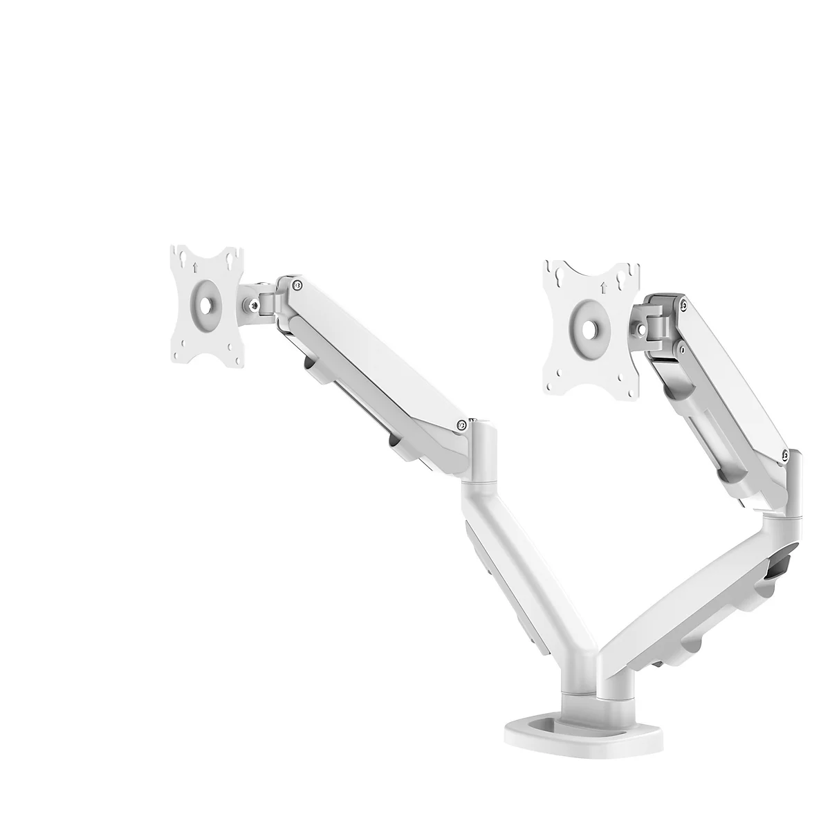 Dual Monitorarm Fellowes Eppa™, tot 39" totale breedte, VESA, pan/tilt/hoogte verstelbaar, wit