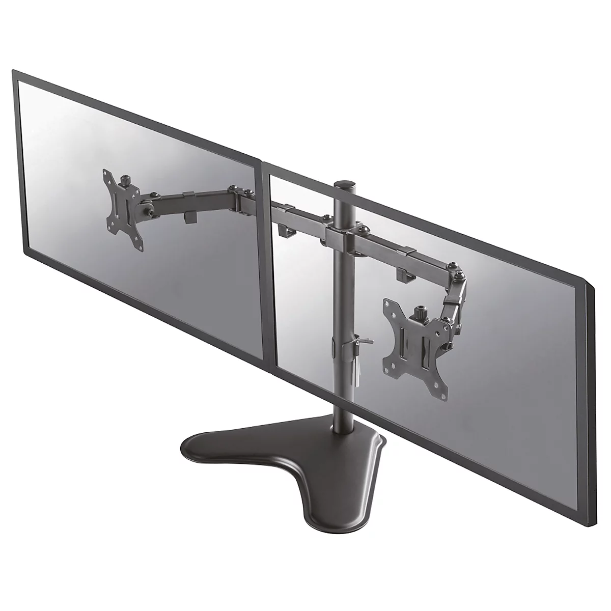 Dual-Monitorarm NewStar FPMA-D550DDBLACK, bis 32“, neig-/dreh-/schwenkbar, höhen- & tiefenverst.