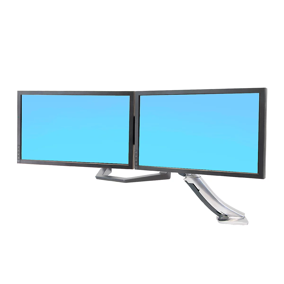 Dualmonitor-Befestigungsset Ergotron, Monitorgröße 17- 24', schwenkbar bis 360°, Tragkraft max. 16,4 kg