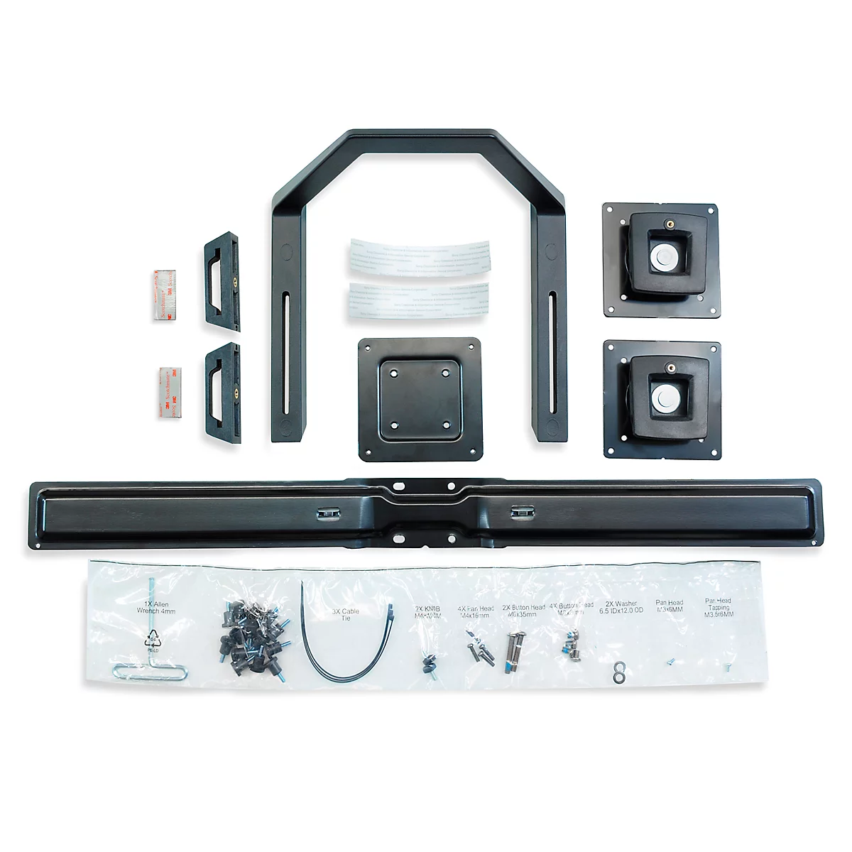 Dualmonitor-Befestigungsset Ergotron, Monitorgröße 17- 24', schwenkbar bis 360°, Tragkraft max. 16,4 kg