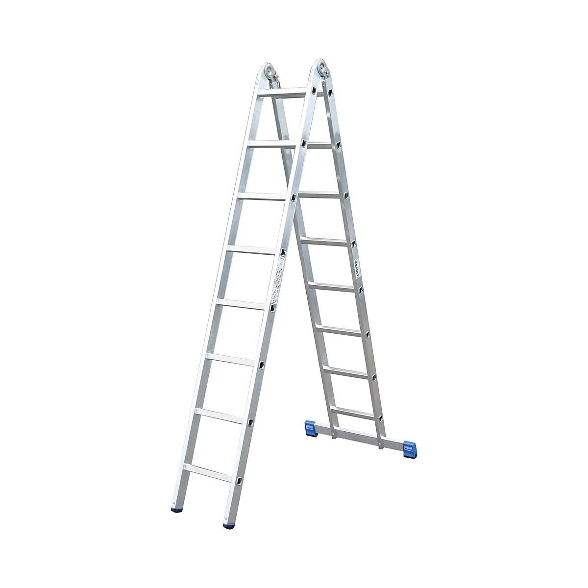 Dubbele ladder met scharnieren, 2 x 8 sporten