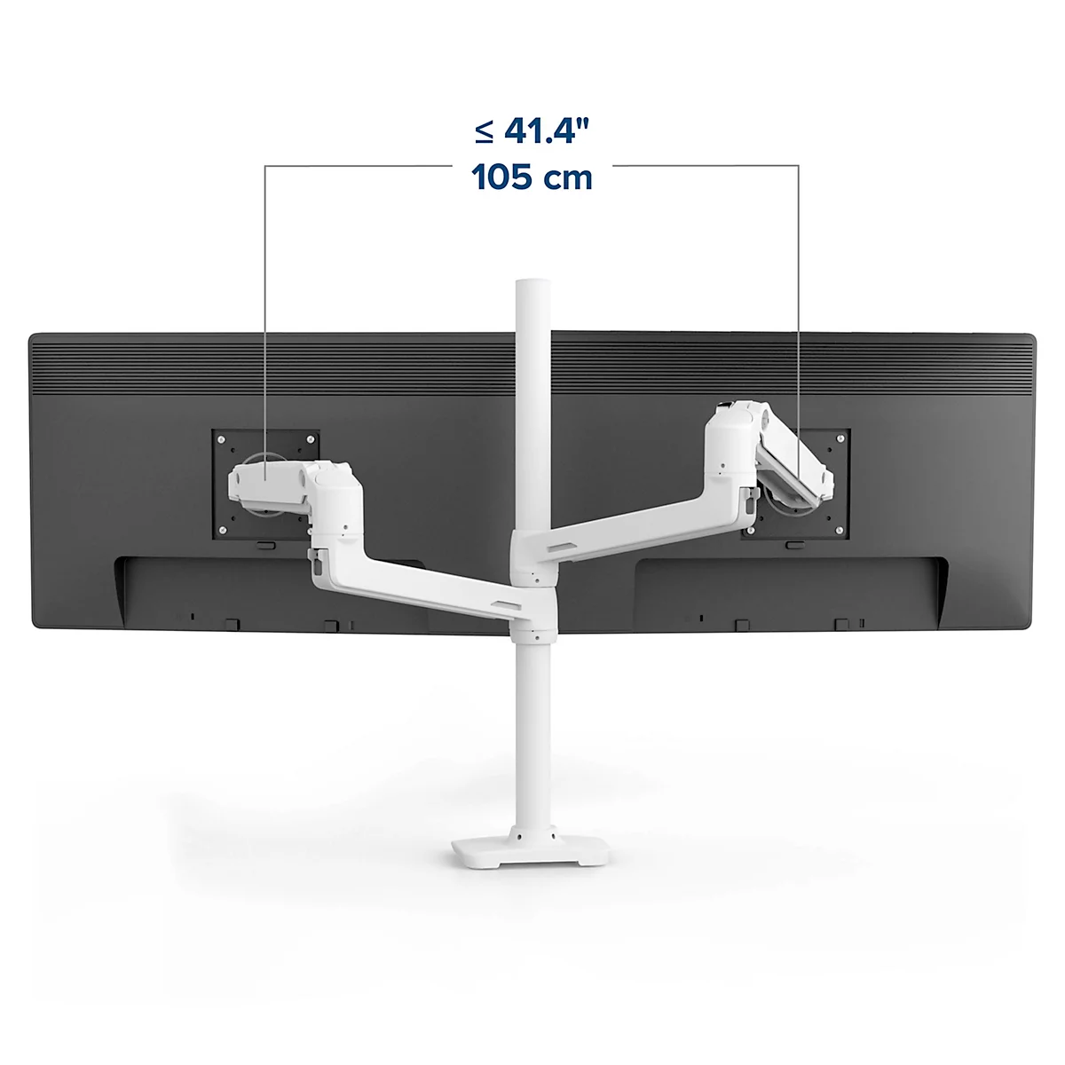 Dubbele monitorarm Ergotron LX 45-509-216, voor 2 monitoren tot 40", tot 20 kg, in hoogte verstelbaar, kantelen, zwenken &amp; zwenken, aluminium &amp; staal, wit