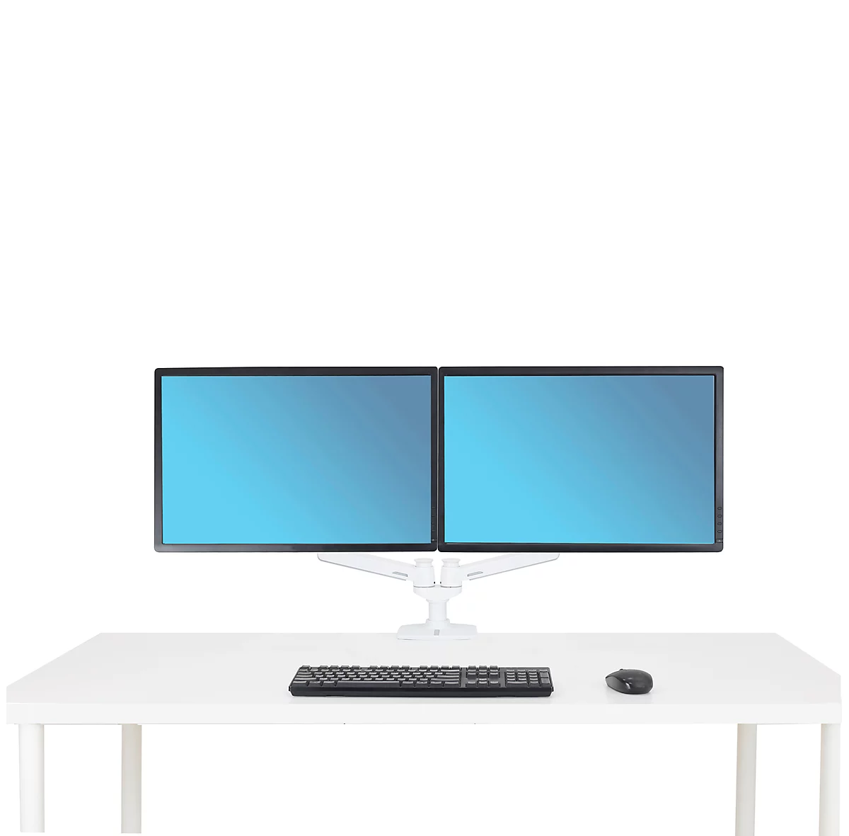 Dubbele monitorarm ERGOTRON LX, voor twee schermen naast elkaar, tot 27", 360° rotatie, tafelmontage, wit