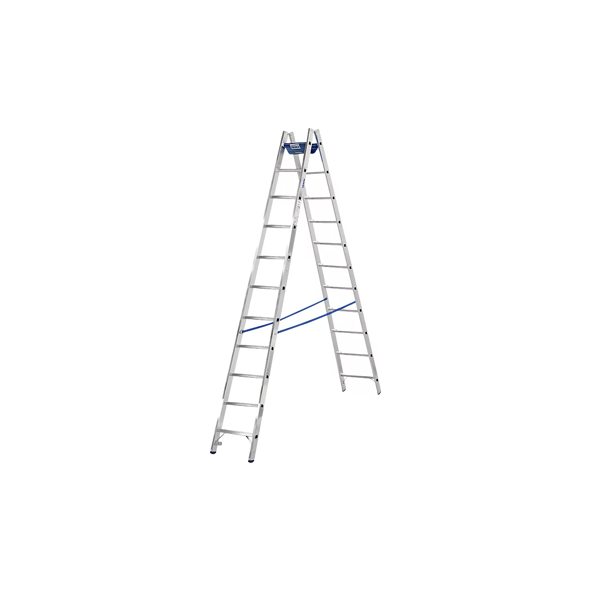 Dubbele trapladder, 2 x 10 sporten, + toolbag GRATIS