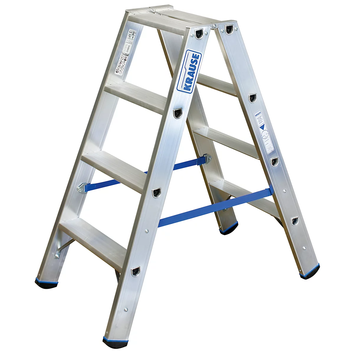 Dubbele trapladder van aluminium, 2 x 4 treden