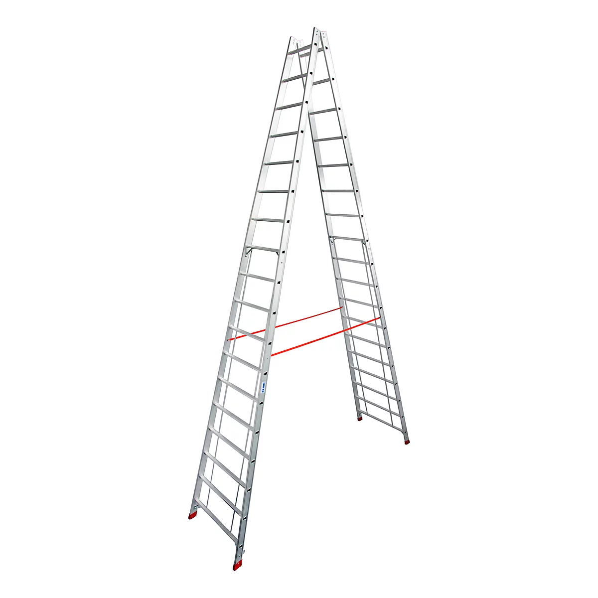 Dubbele trapladder, van aluminium, 2x 18 sporten