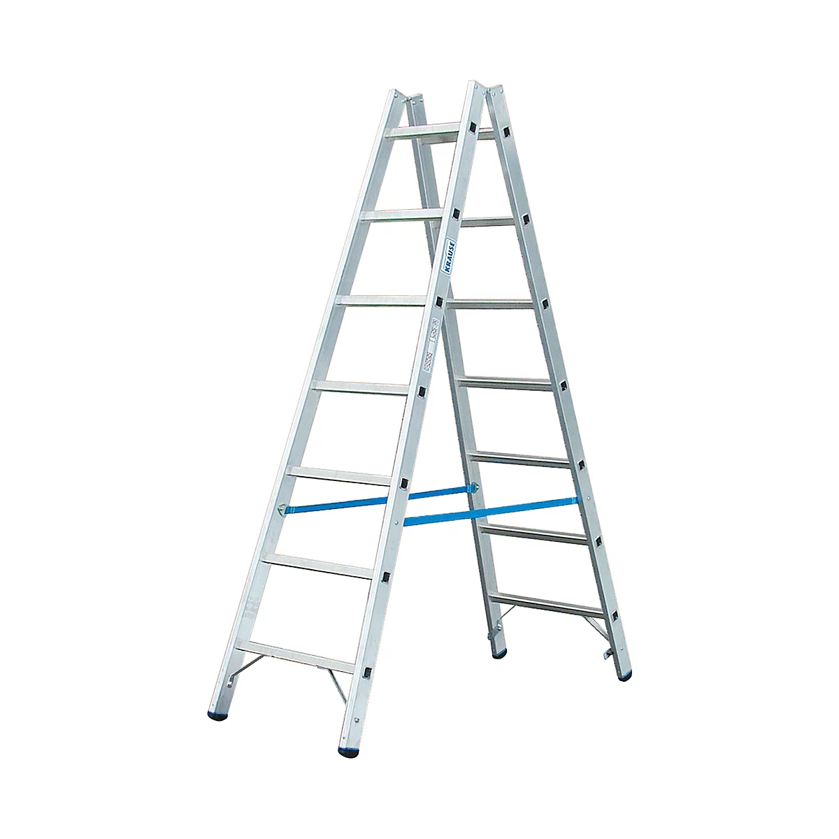 Dubbele trapladder, van aluminium, 2x 7 sporten