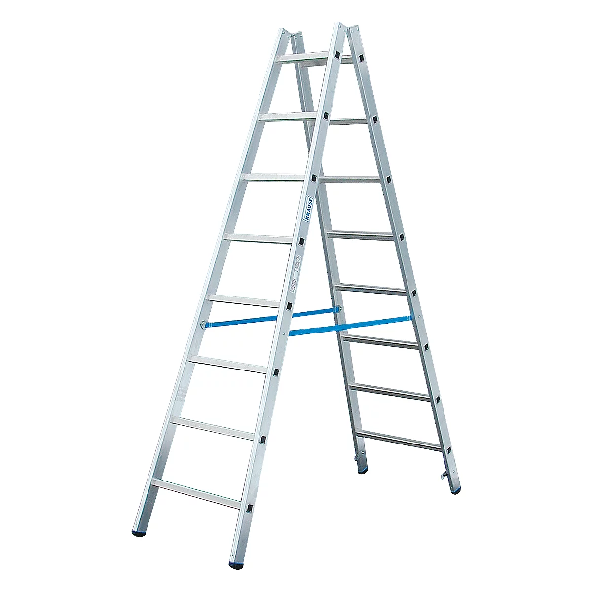 Dubbele trapladder, van aluminium, 2x 8 sporten