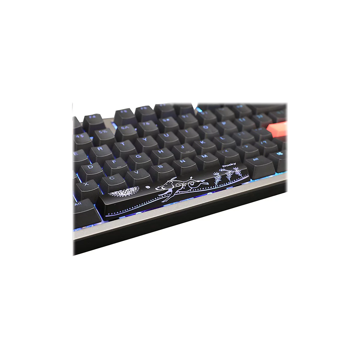 Ducky Shine 7 DKSH1808ST - Tastatur - Hintergrundbeleuchtung - USB-C - Tastenschalter: CHERRY MX RGB Red - gunmetal-grau