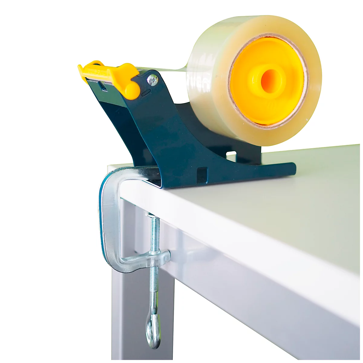 Duo plakband tafeldispenser, met schroefklem, L 175 x B 67 x H 130 mm, metaal