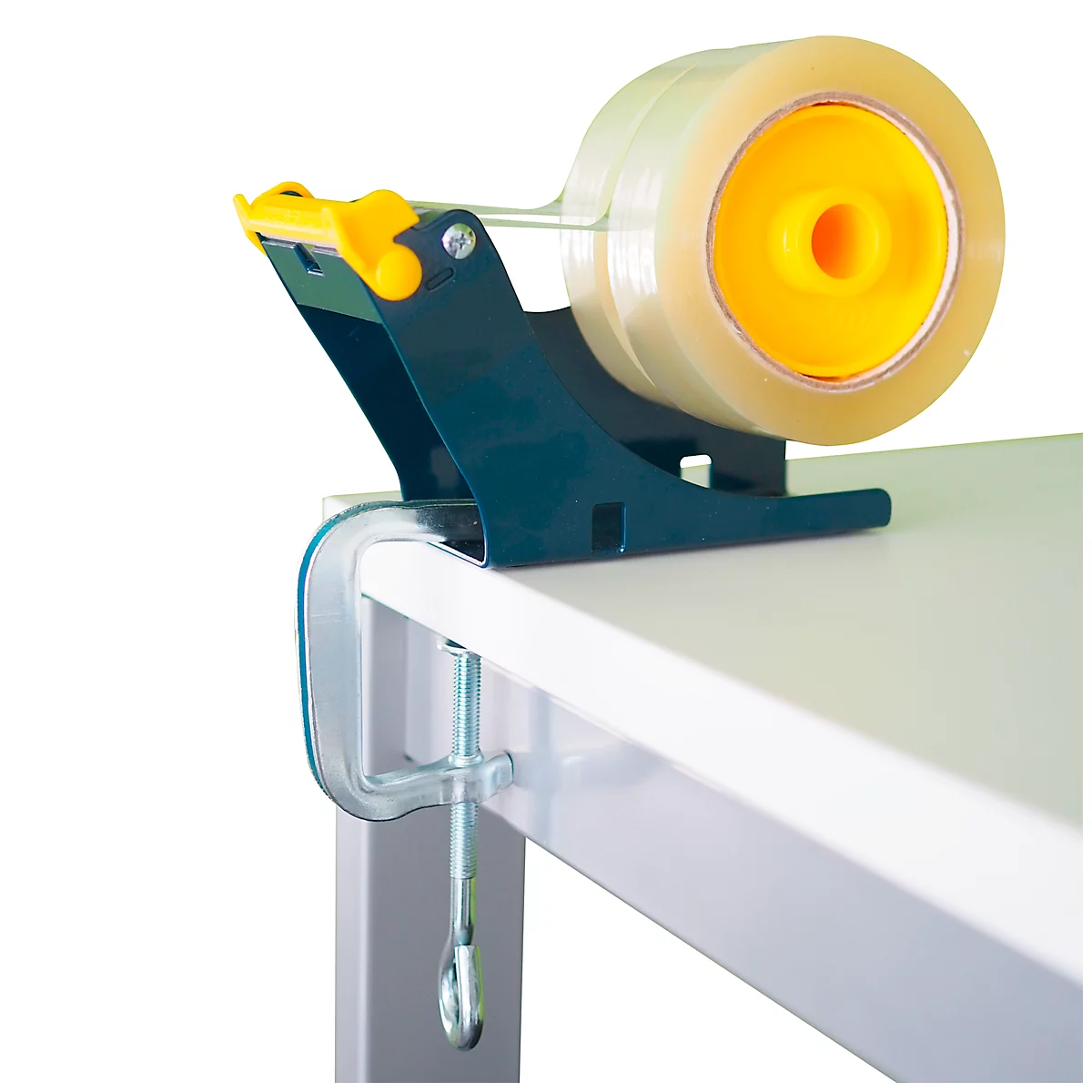 Duo plakband tafeldispenser, met schroefklem, L 175 x B 67 x H 130 mm, metaal