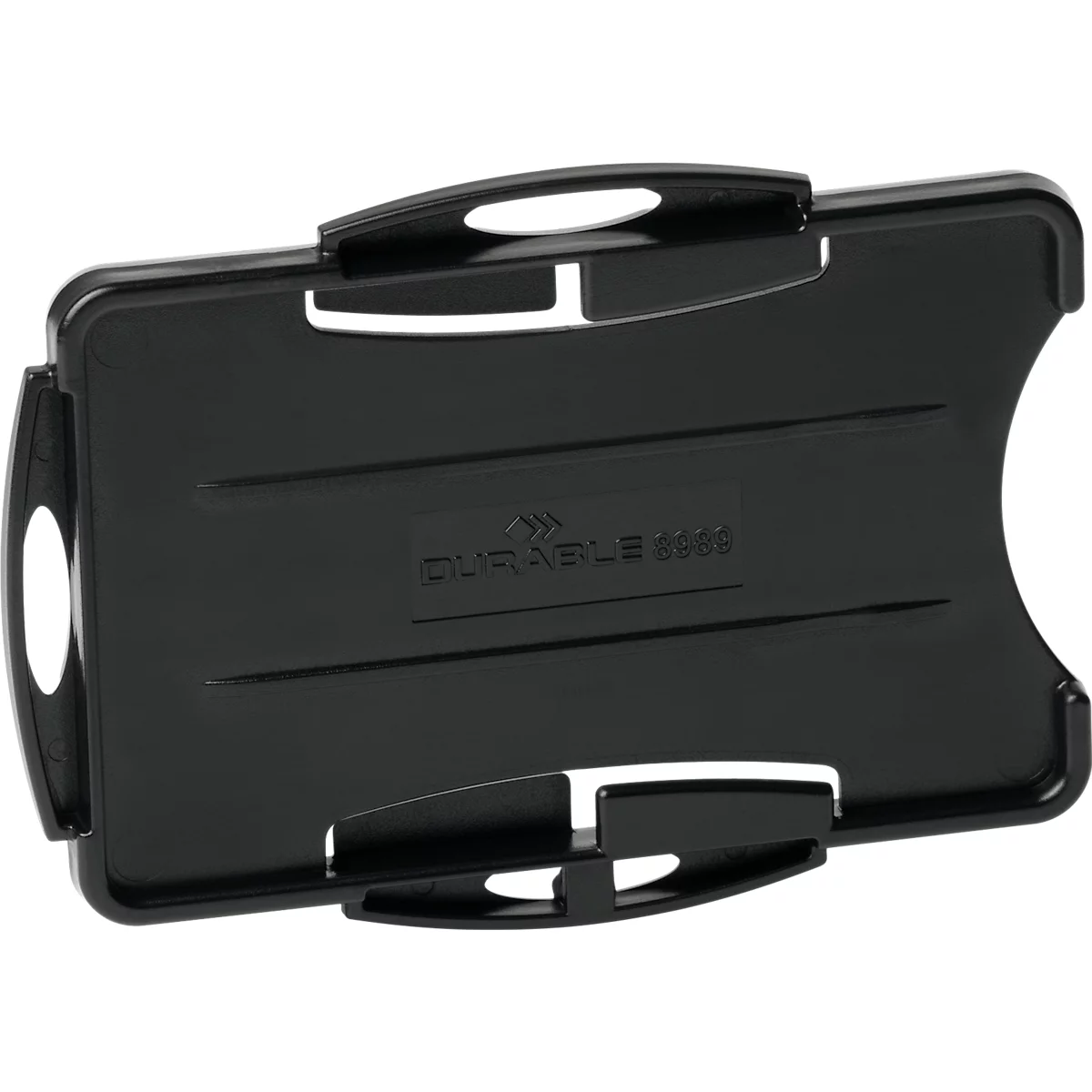 Durable Ausweishalter Eco, für 2 Karte, 10 Stück, Hoch - oder Querformat, B 54 x H 87 mm, recycelter Kunststoff, schwarz