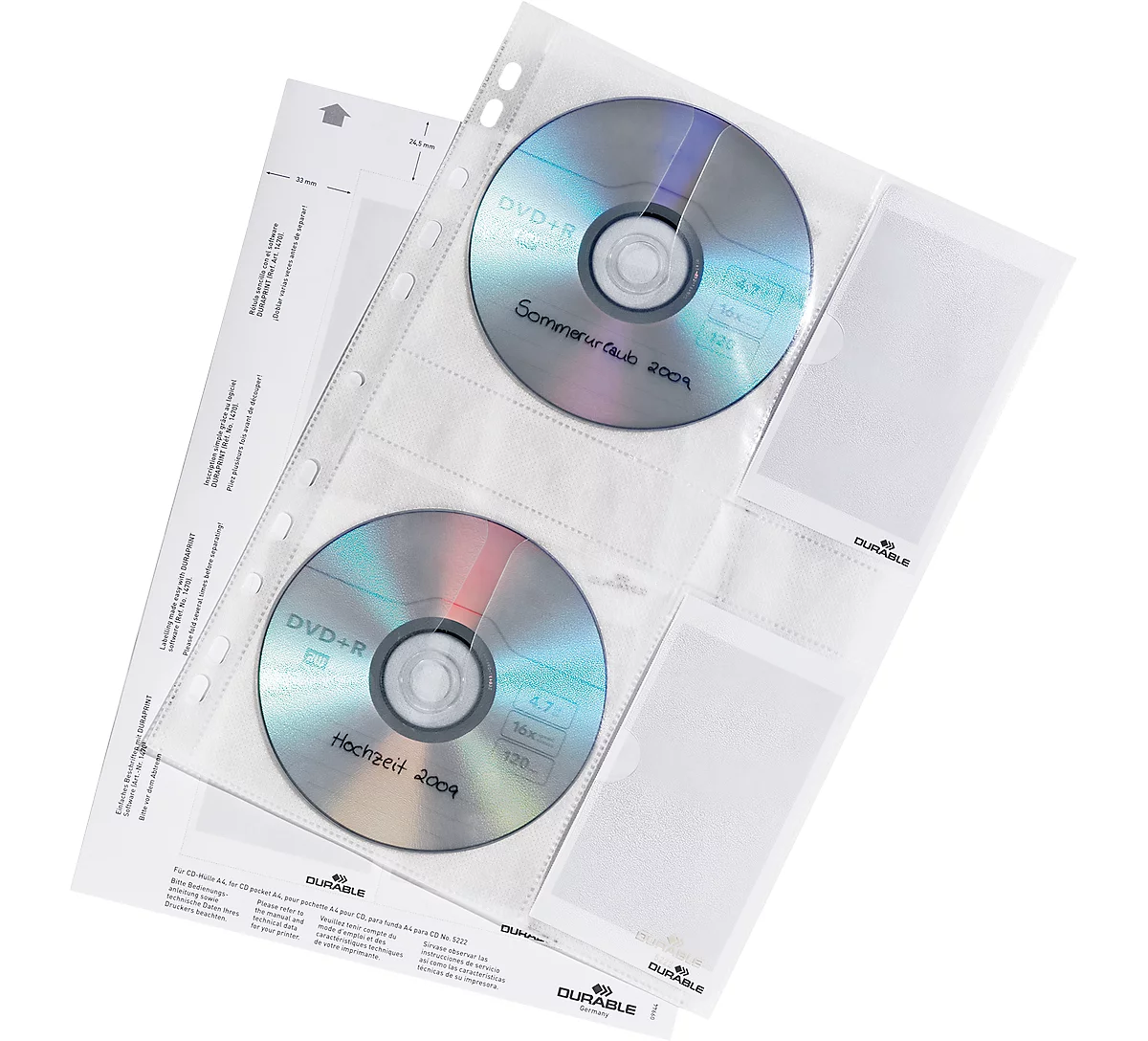 DURABLE CD/DVD-Hülle A4, für 4 CD/DVDs