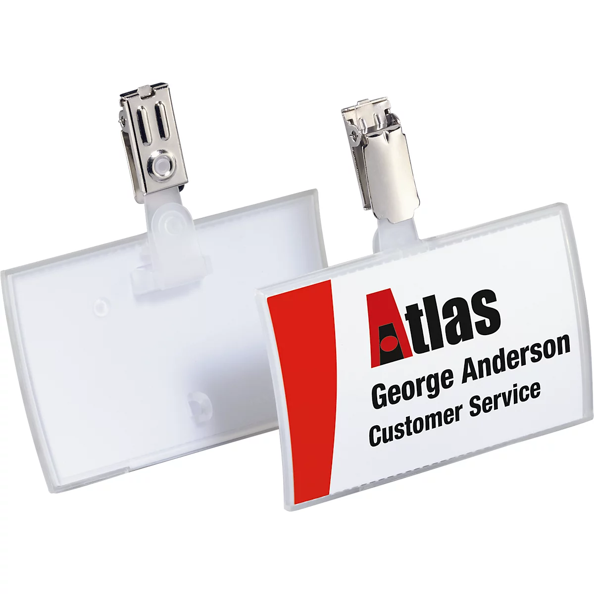 Durable Click Fold Namensschilder mit Clip, 54 x 90 mm, 25 Stück